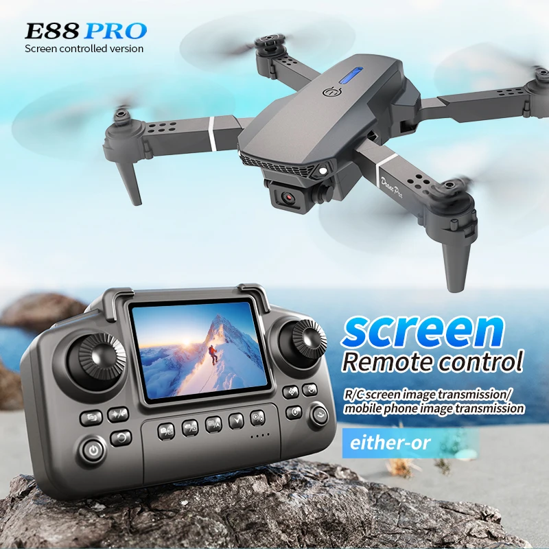 Drone Rc Pro - Professionelle E88 PRO Drohne mit Bildschirm