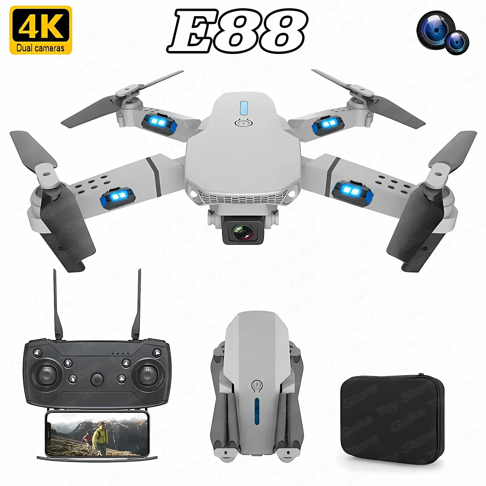 Drone Rc Pro - E88 Pro WIFI FPV Drohne Weitwinkel