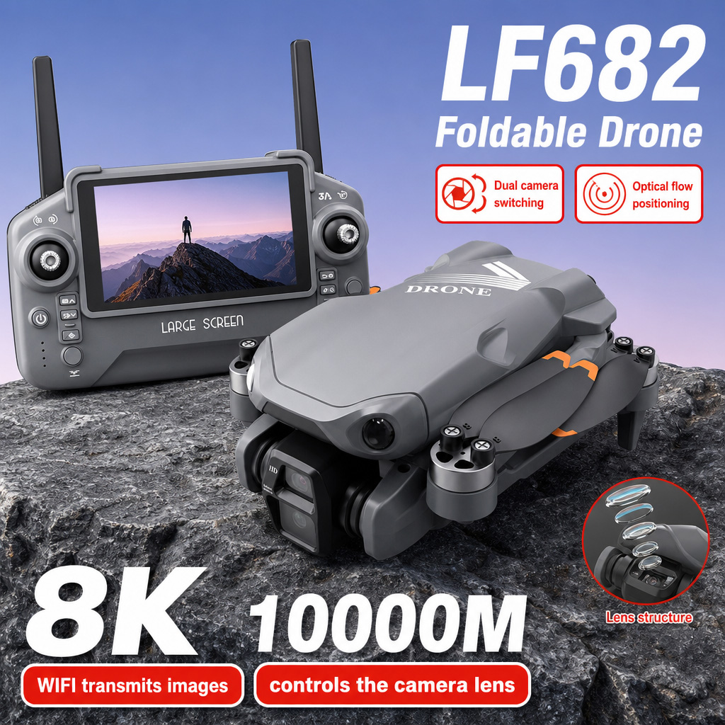 Drone Rc Pro - Luftbild-Drohne LF682 mit 8K HD Dual-Kameras,