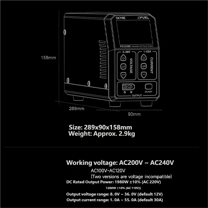 SKYRC PSU2000 1980W Einstellba – Drone Rc Toy Bewertung und Preis